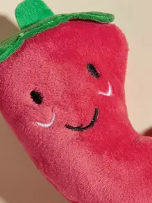 辣椒形寵物發聲玩具寵物吱吱聲玩具辣椒形狗玩玩具狗互動玩具 - 彩色 - 查看 5