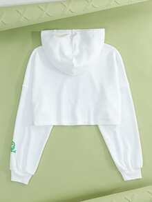 MingxinCheng Skeleton Print Drop Shoulder Hoodie - White - View 2