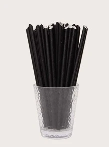 100 chiếc ống hút dùng một lần màu trơn - màu đen - Xem 1