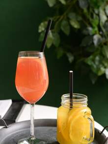 100 chiếc ống hút dùng một lần màu trơn - màu đen - Xem 4