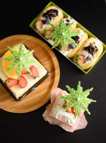 10入組椰子樹設計蛋糕裝飾 - 彩色 - 查看 5