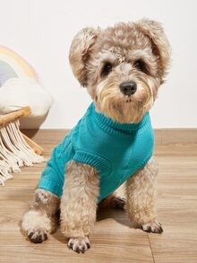 Áo len màu cho thú cưng - Màu xanh lam - Xem 3