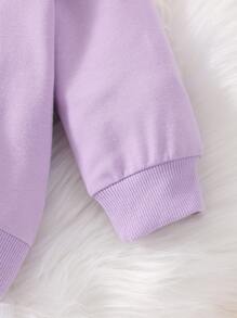 Baby Heart Print Sweatshirt & Joggers - Multicolor - View 5