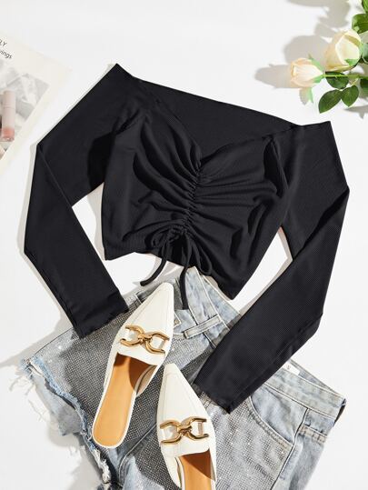 INAWLY T-shirt côtelé à cordon