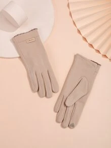 Găng tay đồ họa chữ - Màu Khaki - Xem 2