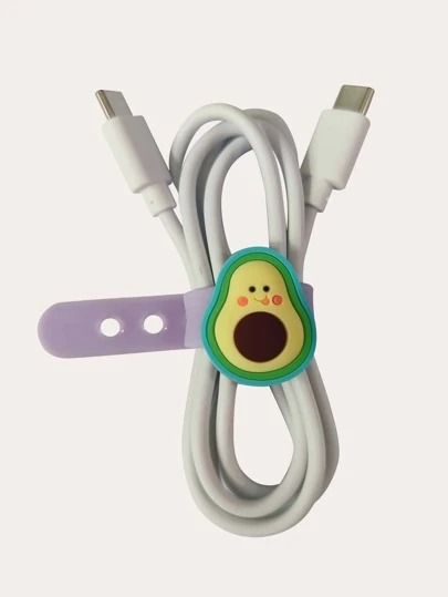 Cartoon Avocado Shaped Data Cable Organizer