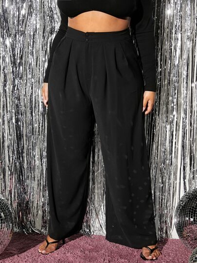 SHEIN SXY Pantalones de pierna ancha de talle alto