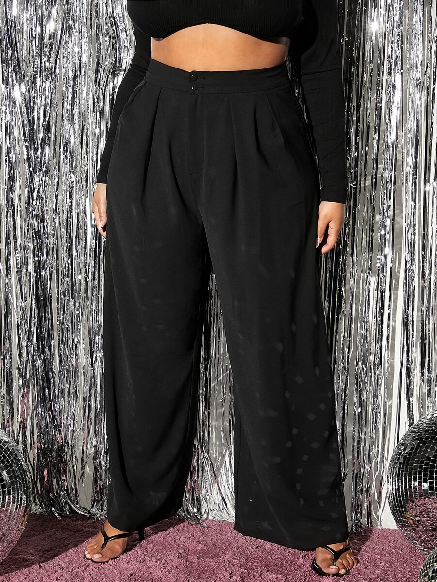 SHEIN SXY Pantalones de pierna ancha de talle alto