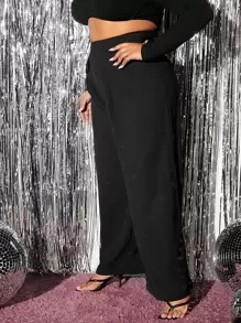 SHEIN SXY Pantalones de pierna ancha de talle alto