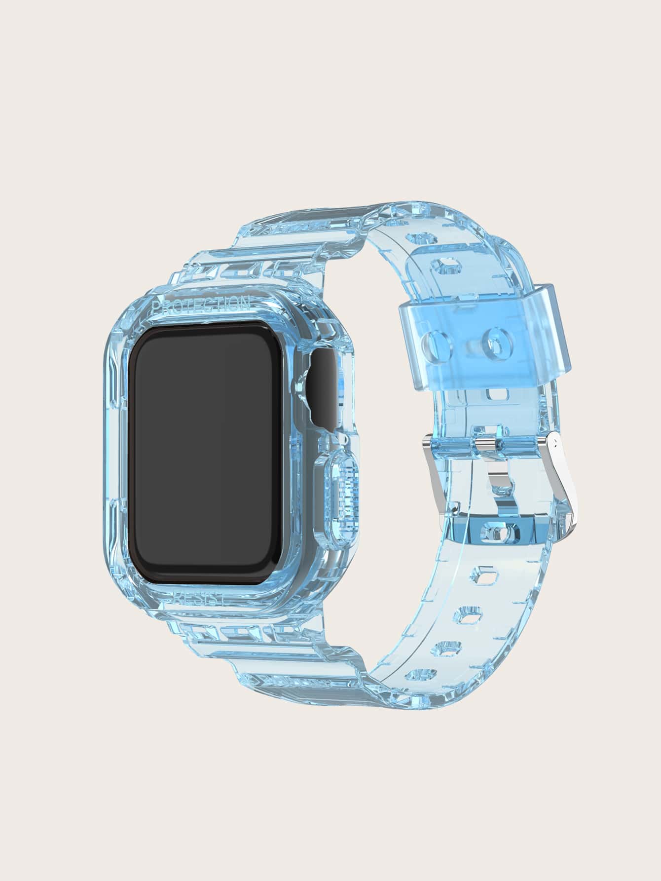 Fashionable Tpu Clear & Flexible One Piece Protective Case With Strap compatible with apple Series 4/5/6/7/8/9 - Blue - View 1