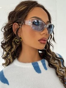 Street Tinted Lens Fashion Glasses Basics Fall Winter Women Outfits Clothes Business Casual Gifts For Summer Beach Vacation,Outdoor,Travel - Grey - View 1