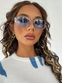 Street Tinted Lens Fashion Glasses Basics Fall Winter Women Outfits Clothes Business Casual Gifts For Summer Beach Vacation,Outdoor,Travel - Grey - View 2