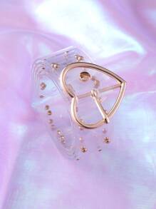 Heart Buckle Clear Belt & Hole Punch Tool - Clear - View 1