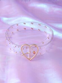 Heart Buckle Clear Belt & Hole Punch Tool - Clear - View 2