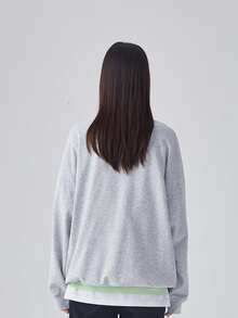 Hoodie lớn Đồ họa Chữ cái Dây rút - Màu Xám nhạt - Xem 2