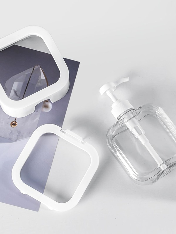 1pc Plain Lotion Dispenser, 300ml Plastic Clear Lotion Press Bottle For