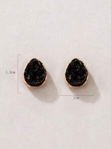 imoli Hoa tai đinh tán thiết kế giọt nước - màu đen - Xem 9