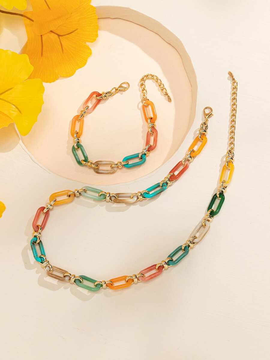 Vòng cổ & vòng tay khối màu - Nhiều màu - Xem 1