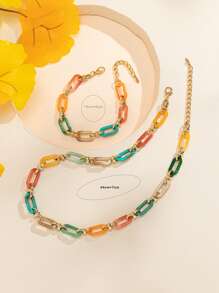 Vòng cổ & vòng tay khối màu - Nhiều màu - Xem 5