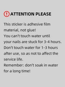 24 piezas Uña postiza ataúd largo & 1 pieza lima de uñas & 1 hoja cinta & 1 pieza Palo - Multicolor - Ver 5