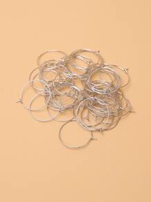 50 cái 25mm Vòng khuyên tai Phụ kiện - Bạc - Xem 1