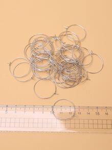 50 cái 25mm Vòng khuyên tai Phụ kiện - Bạc - Xem 2