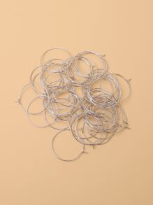 50 cái 25mm Vòng khuyên tai Phụ kiện - Bạc - Xem 4