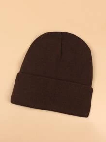 Mütze mit Buchstabe Flicken Dekor - Kaffeebraun - Übersicht 2