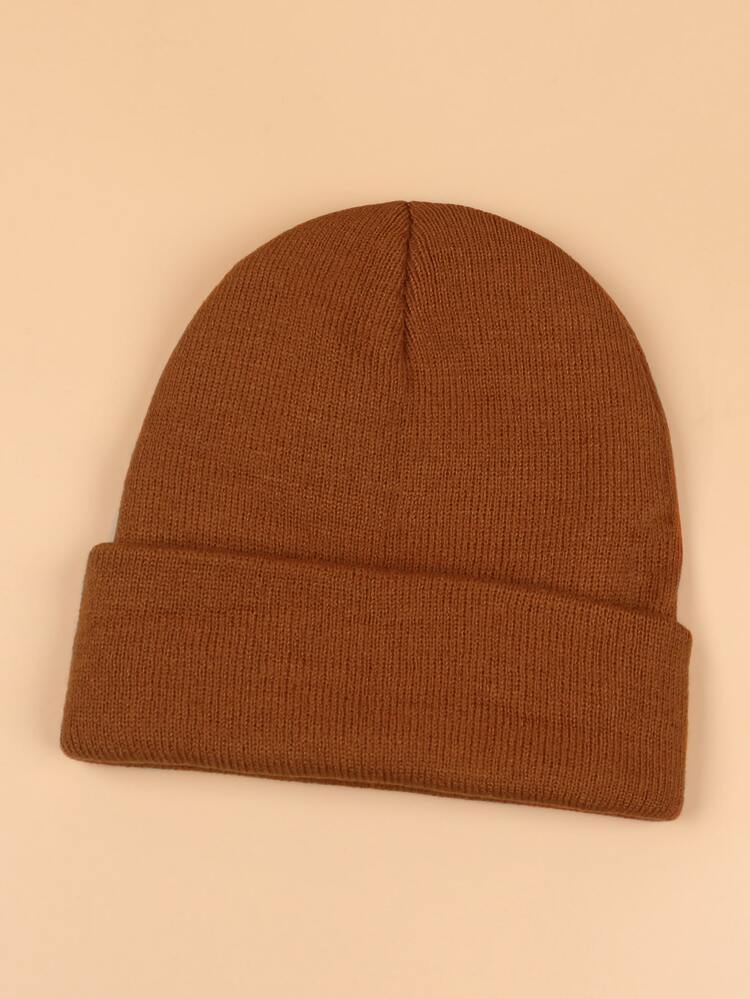 Label Patch Beanie - Rust Brown - View 2