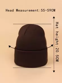 Mütze mit Buchstabe Flicken Dekor - Kaffeebraun - Übersicht 3