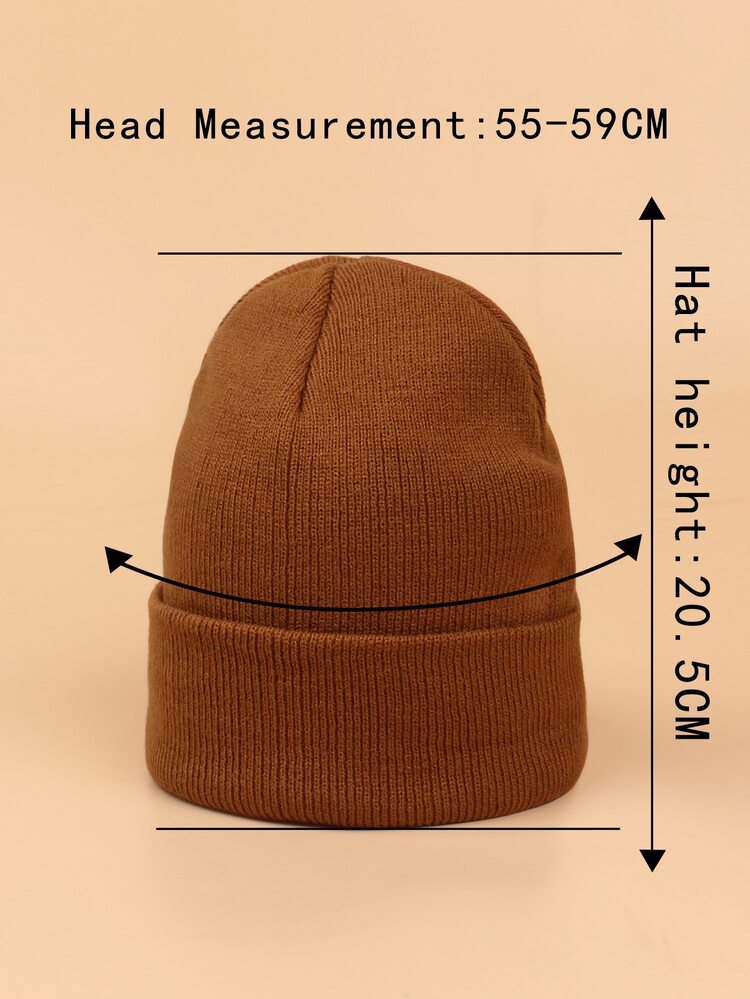 Label Patch Beanie - Rust Brown - View 4
