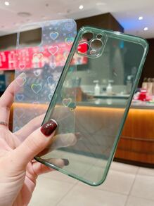 帶心紙透明手機殼 - 綠色 - 查看 3