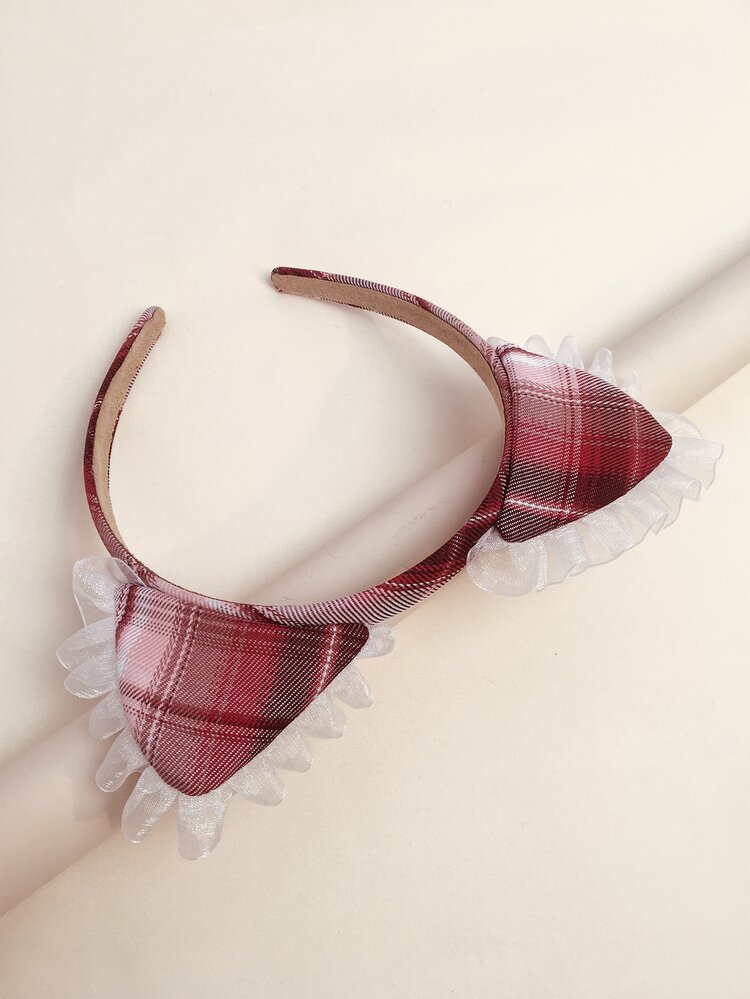 Tartan Cat Ears Costume Hairhoop - Multicolor - View 2