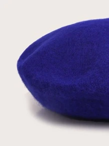 Elegant Solid Beret Cap For Daily Use - Royal Blue - View 3