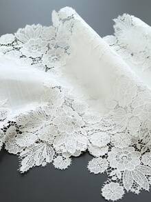 Camino de mesa con patrón de flor - Blanco - Ver 4