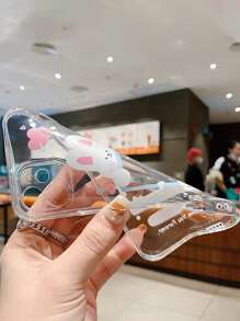 2 piezas pareja con estampado de dibujos animados Funda de celular transparente - Multicolor - Ver 3