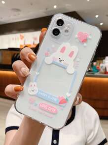 2 piezas pareja con estampado de dibujos animados Funda de celular transparente - Multicolor - Ver 5