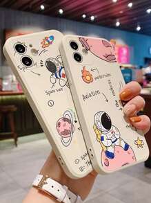 2入組情侶卡通宇航員手機外殼 - 彩色 - 查看 2