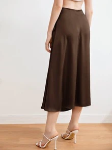 BizChic Twist Front Satin Skirt