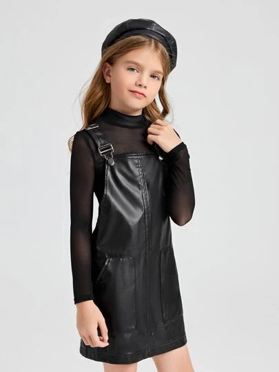 long leather dress Fifteen Twenty Women's Jennifer Faux Leather Dress In Black main image 1