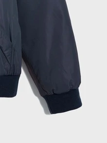 Manfinity Men Flap Pocket Bomber Jacket - Navy Blue - View 4