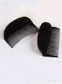 2pcs Hair Volume Increase Pad 2PCS 3.3inch Hair Decoration Comb Sponge Foam Hair Volume Bump It Up Insert Hair Base Styling Accessories Back Do Beehive Hair Styler Hair Increasing Tool (Black) - Black - View 1