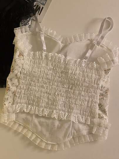 Honeyspot 小花柄 フリルトリム シャードキャミソール