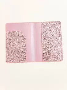 Fashionable Pink Glitter Passport Holder - Pink - View 5