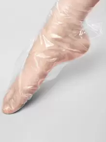 Sábana impermeable para pies, 100 piezas de plástico desechable para el cuidado de los pies, fundas hidratantes para evitar pies secos y agrietados, fundas para zapatos, bolsas para baño de pies, para el cuidado de los pies - transparente - Ver 1