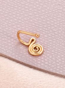 Cuff de nariz con diseño espiral unisex moda punk joyería piercing cuerpo - Amarillo Oro - Ver 4