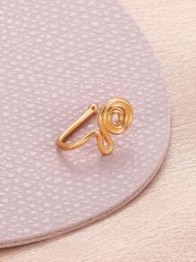 Cuff de nariz con diseño espiral unisex moda punk joyería piercing cuerpo - Amarillo Oro - Ver 5