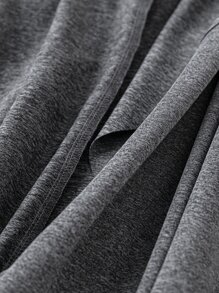 SHEIN LUNE Plus Waterfall Collar Open Front Coat - Grey - View 5