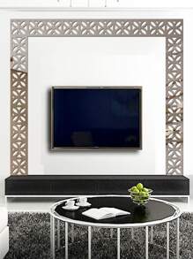 10pcs Mirror Surface Tile Beauty Seam Sticker - Silver - View 6