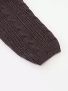 SOLOCOTE Girls Drop Shoulder Colourblock Cable Knit Jumper - Multicolor - View 3